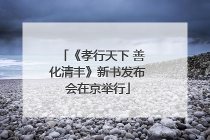 《孝行天下 善化清丰》新书发布会在京举行