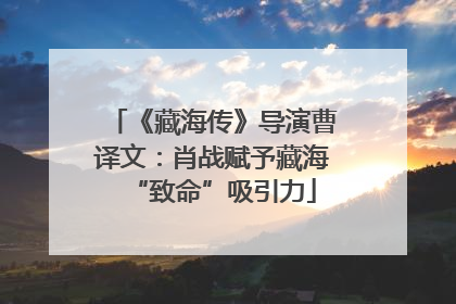 《藏海传》导演曹译文：肖战赋予藏海“致命”吸引力
