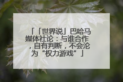「世界说」巴哈马媒体社论：与谁合作，自有判断，不会沦为“权力游戏”