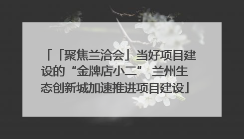 「聚焦兰洽会」当好项目建设的“金牌店小二” 兰州生态创新城加速推进项目建设