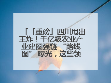 「重磅」四川甩出王炸！千亿级农业产业建圈强链 “路线图” 曝光，这些领域要火！
