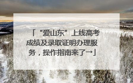 “爱山东”上线高考成绩及录取证明办理服务，操作指南来了→
