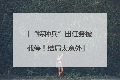 “特种兵”出任务被截停！结局太意外