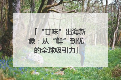 “甘味”出海新象：从“鲜”到优的全球吸引力
