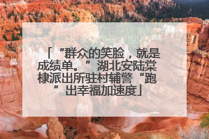 “群众的笑脸，就是成绩单。”湖北安陆棠棣派出所驻村辅警“跑”出幸福加速度