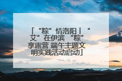 “粽”情洛阳丨“艾”在伊滨 “粽”享露营 端午主题文明实践活动启动