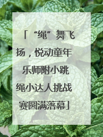 “绳”舞飞扬，悦动童年 乐师附小跳绳小达人挑战赛圆满落幕