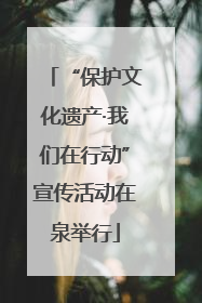 “保护文化遗产·我们在行动”宣传活动在泉举行