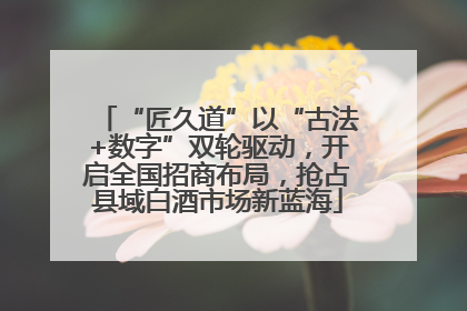 “匠久道”以“古法+数字”双轮驱动，开启全国招商布局，抢占县域白酒市场新蓝海