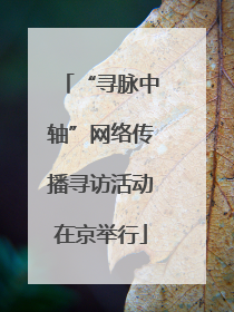 “寻脉中轴”网络传播寻访活动在京举行