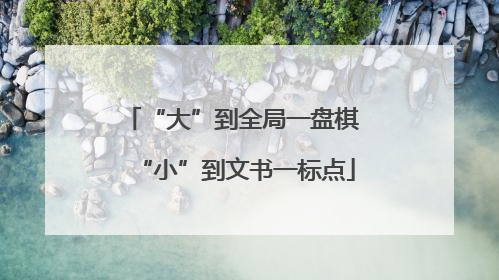 “大”到全局一盘棋 “小”到文书一标点