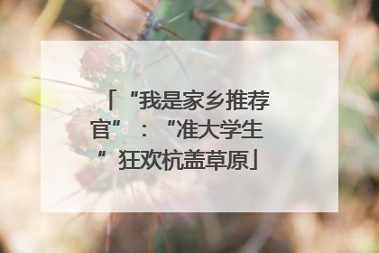 “我是家乡推荐官”：“准大学生”狂欢杭盖草原