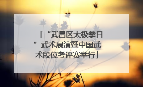 “武昌区太极拳日”武术展演暨中国武术段位考评赛举行