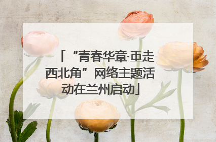 “青春华章·重走西北角”网络主题活动在兰州启动