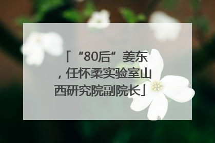 “80后”姜东，任怀柔实验室山西研究院副院长
