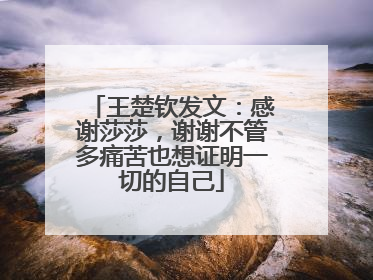 王楚钦发文：感谢莎莎，谢谢不管多痛苦也想证明一切的自己