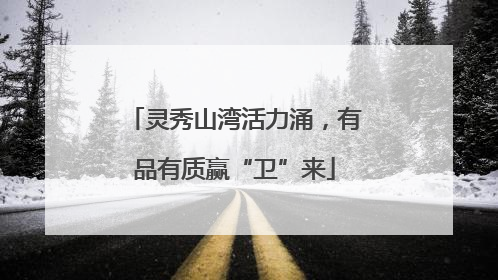 灵秀山湾活力涌，有品有质赢“卫”来