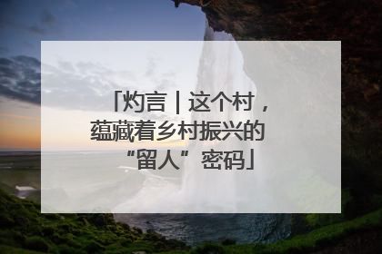 灼言｜这个村，蕴藏着乡村振兴的“留人”密码