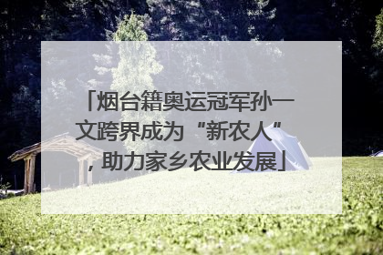 烟台籍奥运冠军孙一文跨界成为“新农人”，助力家乡农业发展