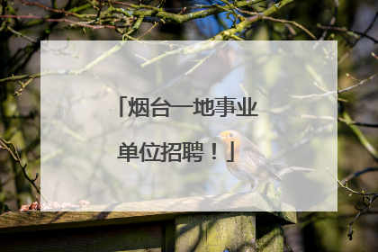 烟台一地事业单位招聘！