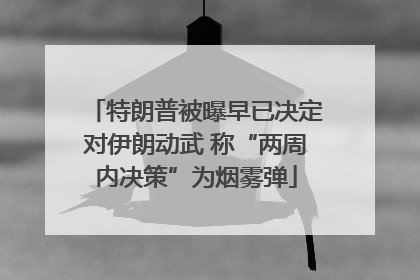 特朗普被曝早已决定对伊朗动武 称“两周内决策”为烟雾弹