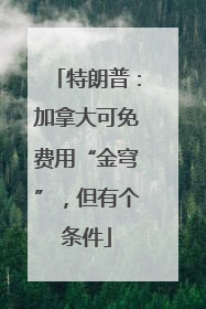 特朗普：加拿大可免费用“金穹”，但有个条件