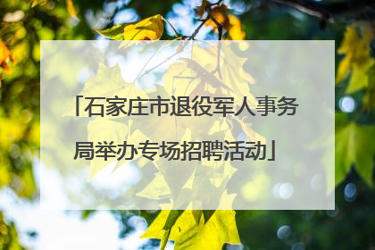 石家庄市退役军人事务局举办专场招聘活动