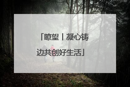 瞭望丨凝心铸边共创好生活