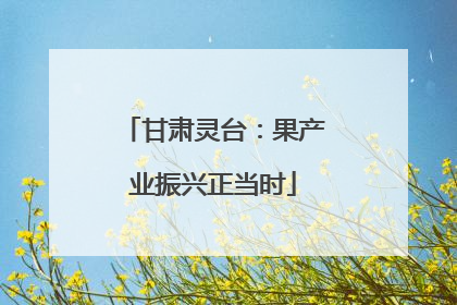 甘肃灵台：果产业振兴正当时
