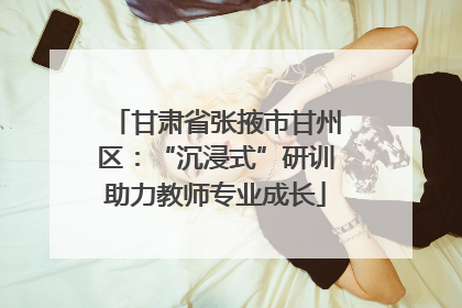 甘肃省张掖市甘州区：“沉浸式”研训助力教师专业成长