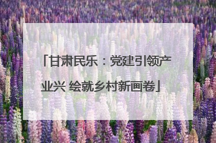 甘肃民乐：党建引领产业兴 绘就乡村新画卷