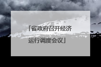 省政府召开经济运行调度会议