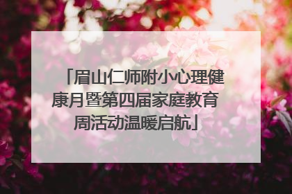 眉山仁师附小心理健康月暨第四届家庭教育周活动温暖启航