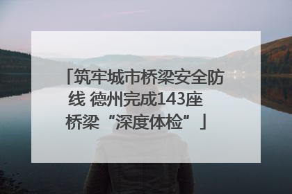 筑牢城市桥梁安全防线 德州完成143座桥梁“深度体检”