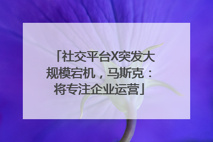 社交平台X突发大规模宕机，马斯克：将专注企业运营