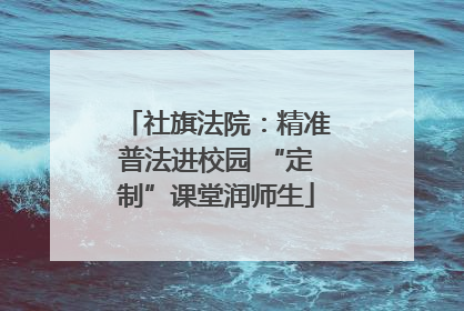 社旗法院：精准普法进校园 “定制”课堂润师生
