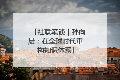 社联笔谈｜孙向晨：在全球时代重构知识体系