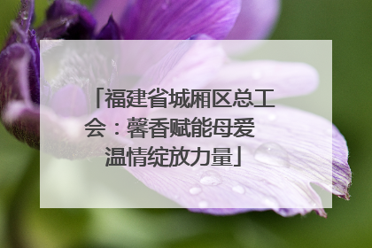 福建省城厢区总工会：馨香赋能母爱 温情绽放力量