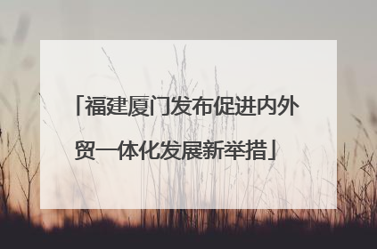 福建厦门发布促进内外贸一体化发展新举措