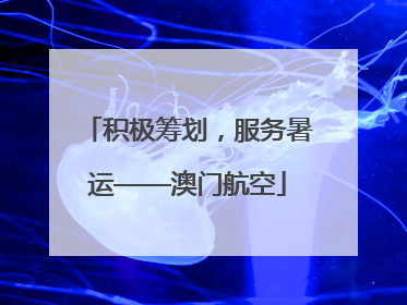 积极筹划，服务暑运——澳门航空