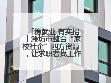 稳就业 有实招丨潍坊市整合“家校社企”四方资源，让求职者找工作不孤单
