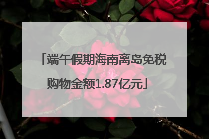 端午假期海南离岛免税购物金额1.87亿元