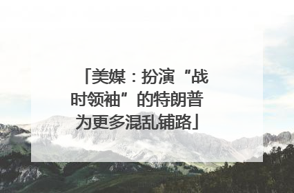 美媒：扮演“战时领袖”的特朗普为更多混乱铺路