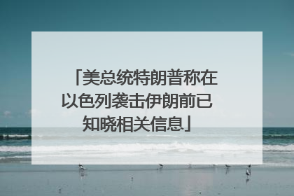 美总统特朗普称在以色列袭击伊朗前已知晓相关信息