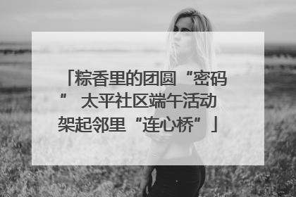 粽香里的团圆“密码” 太平社区端午活动架起邻里“连心桥”