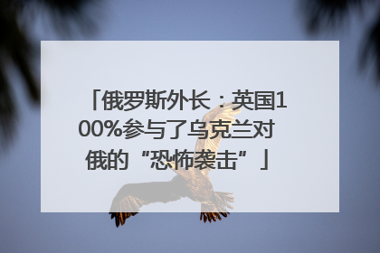 俄罗斯外长：英国100%参与了乌克兰对俄的“恐怖袭击”