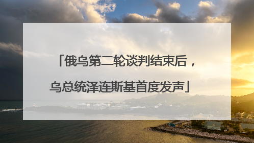 俄乌第二轮谈判结束后，乌总统泽连斯基首度发声