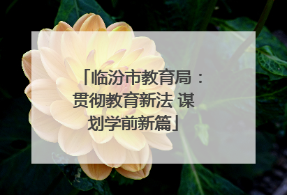 临汾市教育局：贯彻教育新法 谋划学前新篇