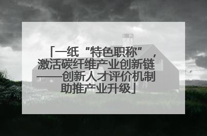 一纸“特色职称”，激活碳纤维产业创新链——创新人才评价机制 助推产业升级