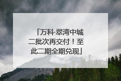 万科·翠湾中城二批次再交付！至此二期全期兑现